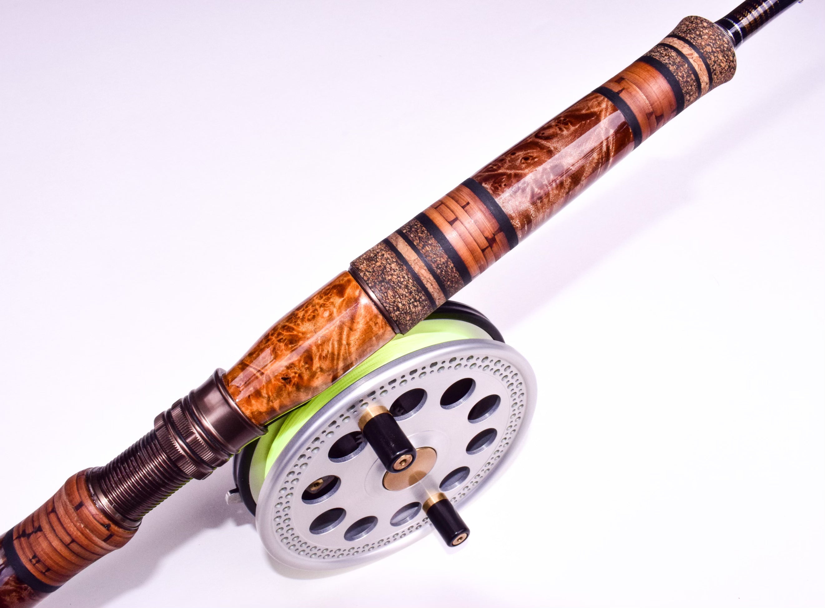 Custom Built Fishing Rod Handle, Spinning Rod Made of Walnut and